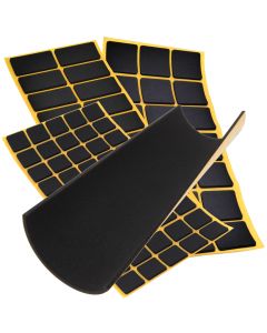 Anti-slip pads made of EPDM/cellular rubber in black, self-adhesive, angular, various sizes, thickness 2.5 mm