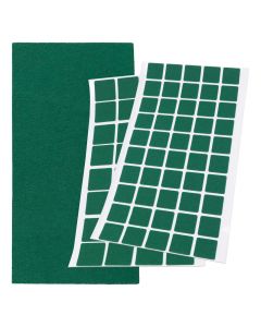Self-adhesive felt glides, thickness 1.5 mm, green, angular/rectangular/square, many size