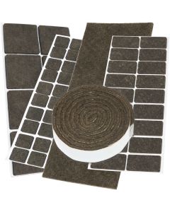Self-adhesive Felt Pads, brown, square or rectangular, many different sizes, and a thickness of 3.5mm
