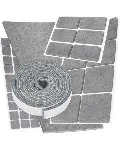 Self-adhesive Felt Pads, grey, square or rectangular, many different sizes, and a thickness of 3.5mm