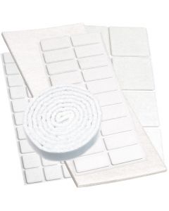 Self-adhesive Felt Pads, white, square or rectangular, many different sizes, and a thickness of 3.5mm