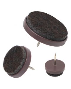 Felt glides with nail, brown, round, many sizes