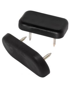 Plastic glides with 2 nails, black, angular/rectangular, many sizes