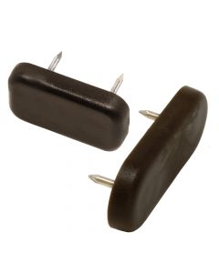 Plastic glides with 2 nails, brown, angular/rectangular, many sizes