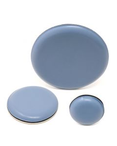 Self-adhesive PTFE glides, thickness approx. 5 mm, grey-blue, round, many sizes
