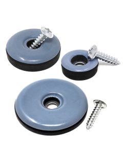 PTFE glider with screw, thickness approx. 5 mm, grey-blue, round, many sizes
